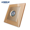 LIVOLO Neue Ankunft Goldene Glasscheibe Sound &amp; Light Control / Bewegungssensor Zeitverzögerungsschalter VL-W291SG-13